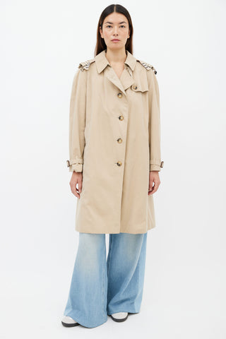 Burberry Beige Hooded Trench Coat