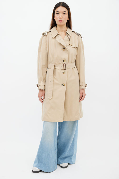 Burberry Beige Hooded Trench Coat