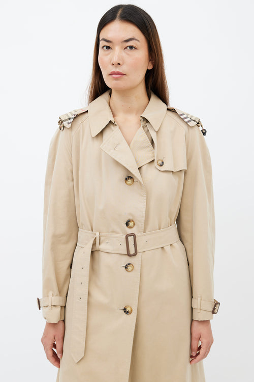 Burberry Beige Hooded Trench Coat