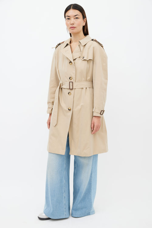 Burberry Beige Hooded Trench Coat