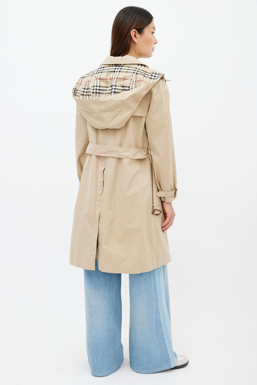 Burberry Beige Hooded Trench Coat