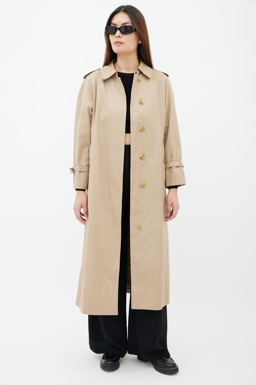 Burberry Beige Khaki Cotton Belted Trench Coat