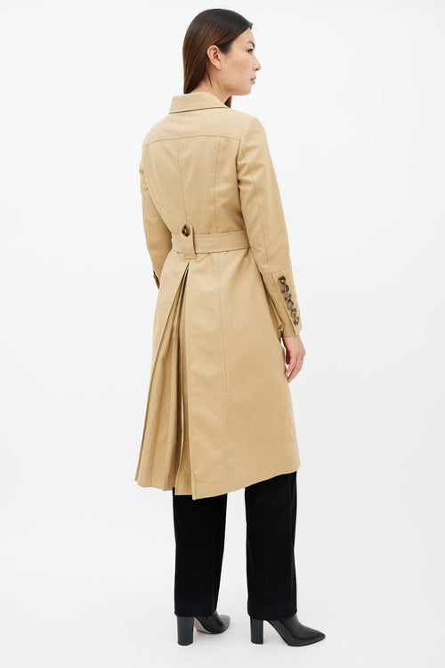 Burberry Beige Tailored Belted Coat