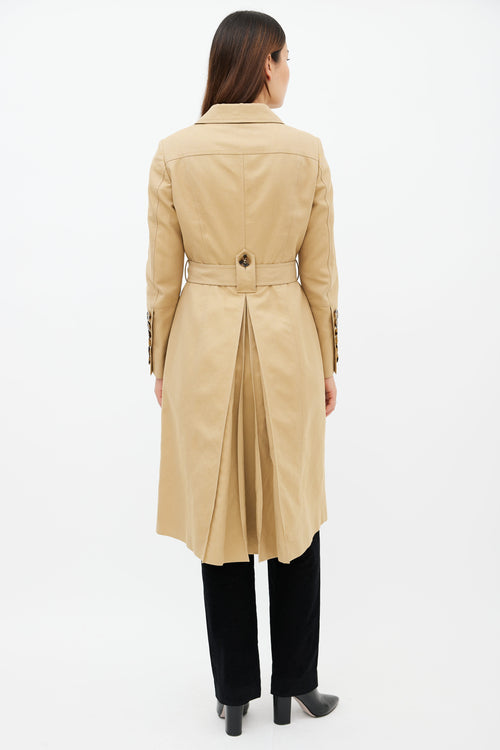 Burberry Beige Tailored Belted Coat