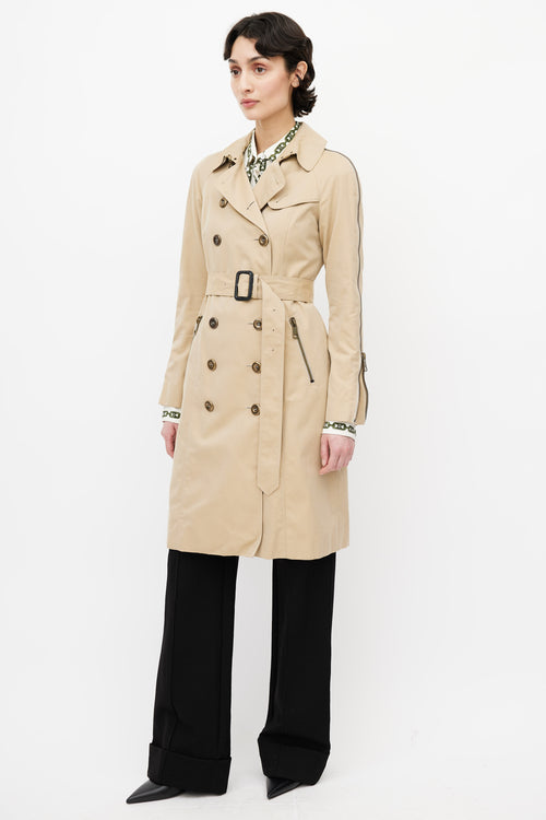 Burberry Beige Zipper Trench Coat