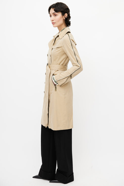 Burberry Beige Zipper Trench Coat