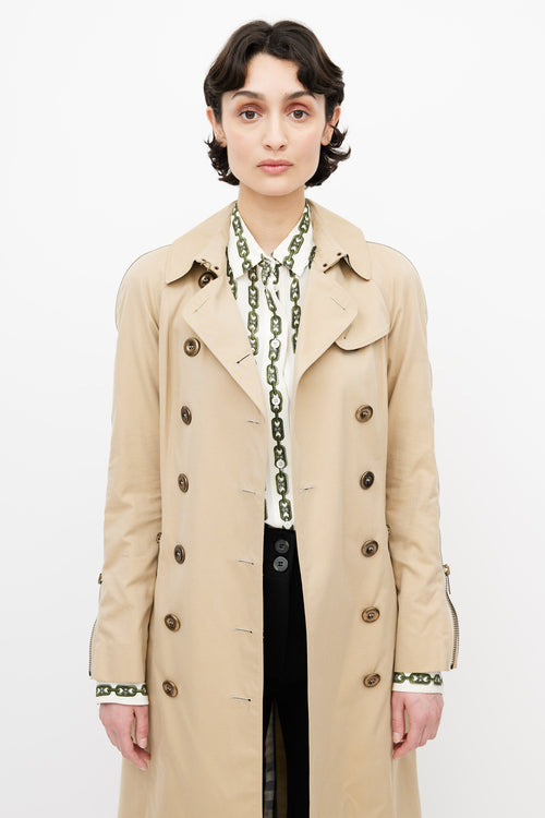 Burberry Beige Zipper Trench Coat