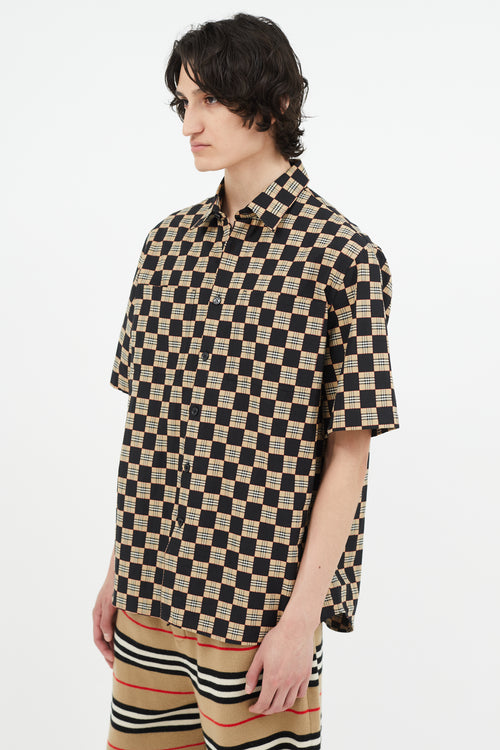 Burberry Beige 
Black Nova Check Shirt