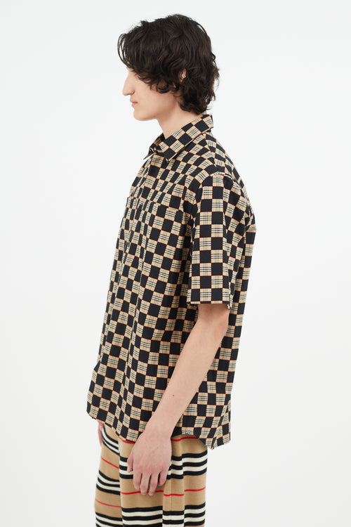 Burberry Beige 
Black Nova Check Shirt