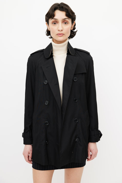 Burberry Black Cropped Trench Coat