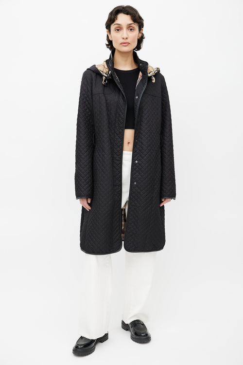 Burberry Black Melinda Quilted Hooded Coat