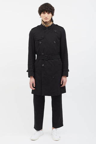 Burberry Black Cotton Chelsea Trench Coat