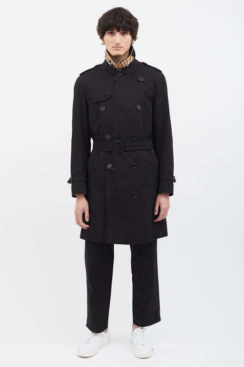 Burberry Black Cotton Chelsea Trench Coat