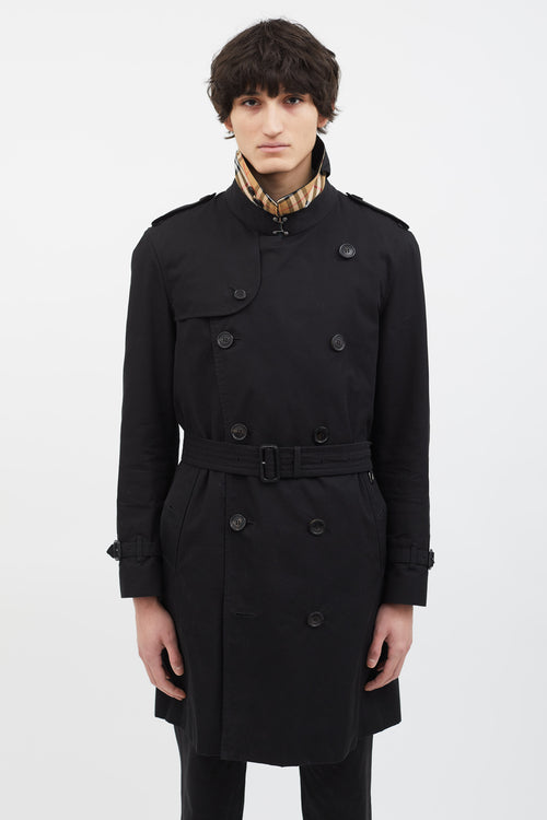 Burberry Black Cotton Chelsea Trench Coat