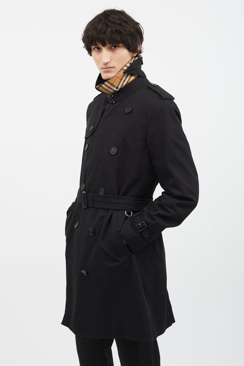 Burberry Black Cotton Chelsea Trench Coat