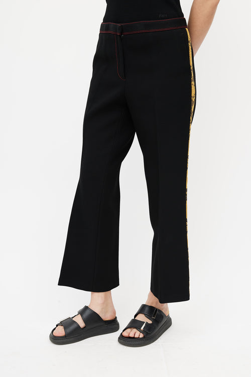 Burberry Black 
Yellow Side Stripe Trouser