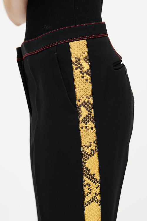 Burberry Black 
Yellow Side Stripe Trouser