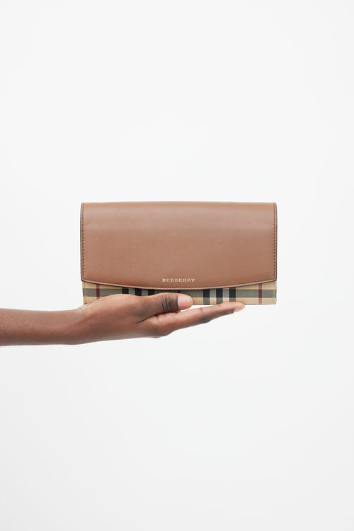 Burberry Brown Nova Check Henley Wallet On Chain Bag