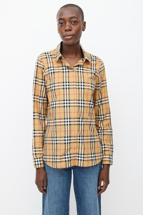 Burberry Brown Cotton Novacheck Shirt