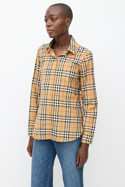 Burberry Brown Cotton Novacheck Shirt