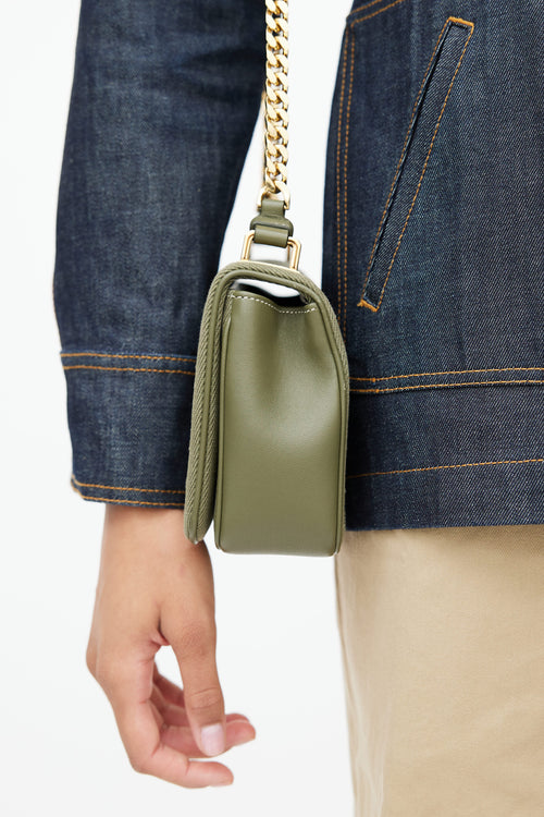 Burberry Green Canvas Lola Horseferry Shoulder Bag