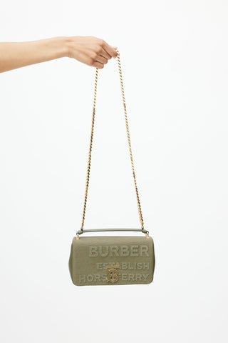 Burberry Green Canvas Lola Horseferry Shoulder Bag