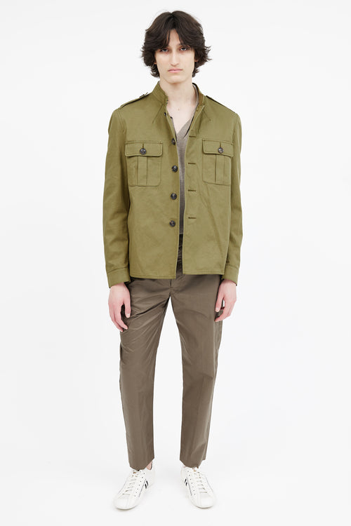 Burberry Green Cotton Utility Jacket