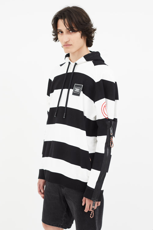 Burberry SS 2020 Black 
White Stripe Hoodie