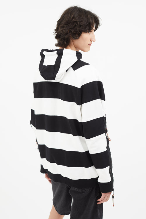 Burberry SS 2020 Black 
White Stripe Hoodie