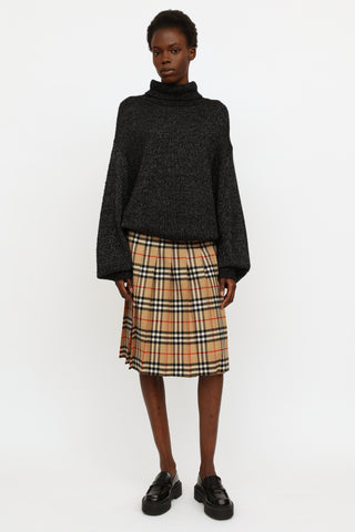 Burberry House Check Vintage Midi Skirt