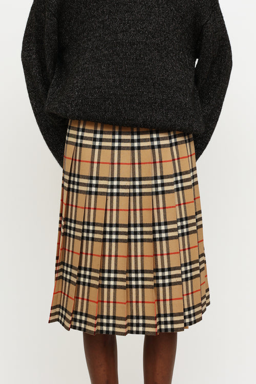 Burberry House Check Vintage Midi Skirt