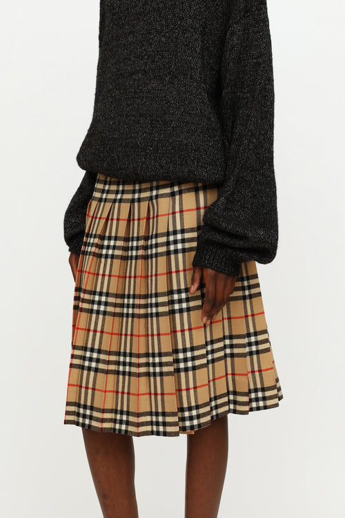 Burberry House Check Vintage Midi Skirt