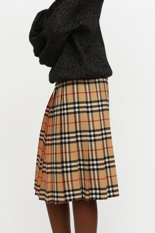 Burberry House Check Vintage Midi Skirt