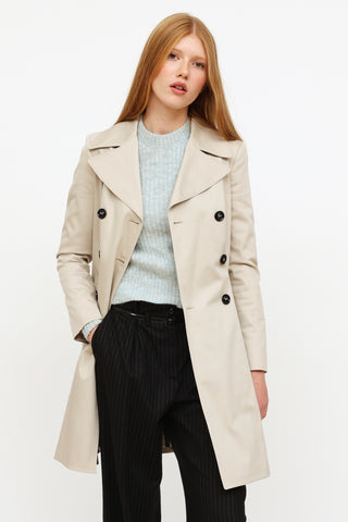 Burberry Taupe Cotton Trench Coat