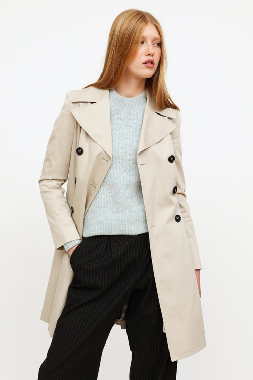 Burberry Taupe Cotton Trench Coat