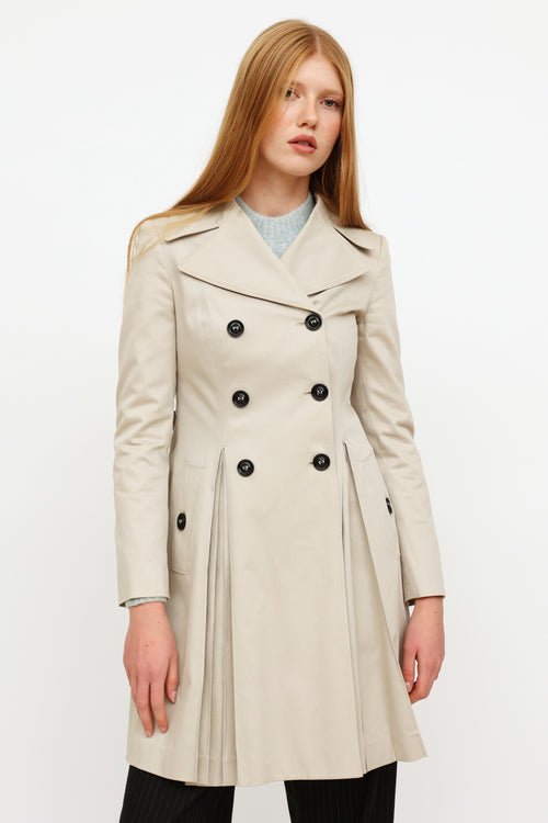 Burberry Taupe Cotton Trench Coat