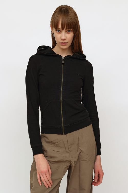 Burberry Black Zip Up Hoodie