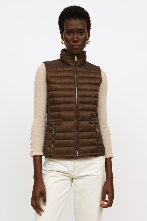 Burberry Green Quilted Puffer Vest