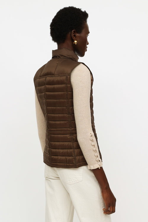 Burberry Green Quilted Puffer Vest