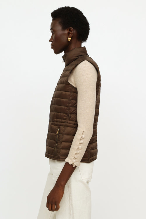 Burberry Green Quilted Puffer Vest