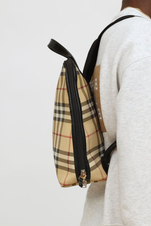 Burberry Beige Nova Check Canvas Backpack