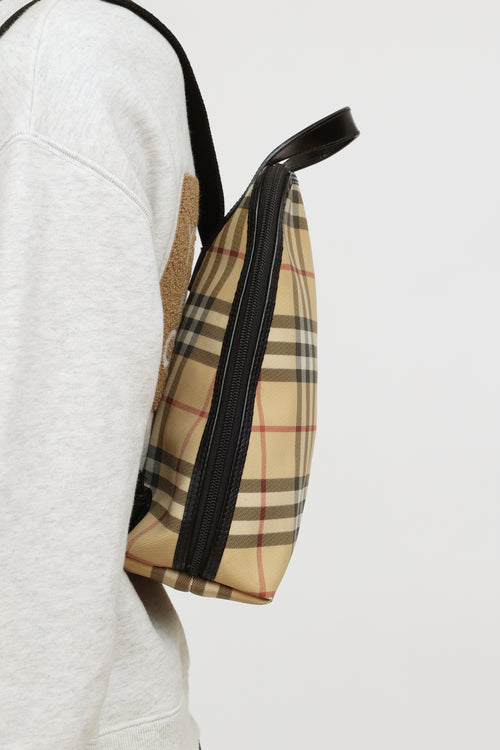 Burberry Beige Nova Check Canvas Backpack