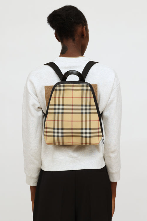 Burberry Beige Nova Check Canvas Backpack