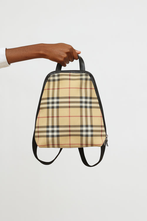 Burberry Beige Nova Check Canvas Backpack