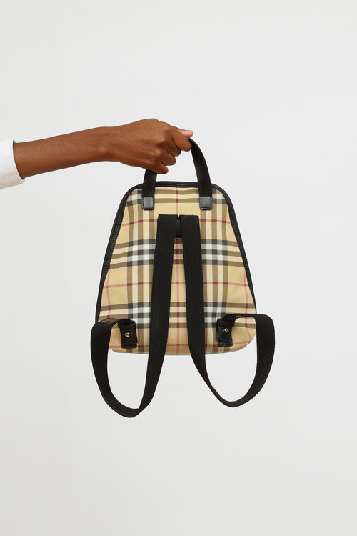 Burberry Beige Nova Check Canvas Backpack