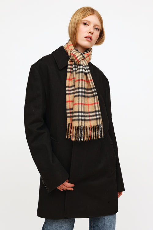 Burberry Beige House Check Cashmere Scarf