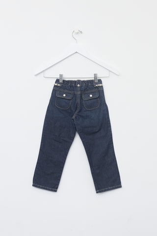 Burberry Kids Ruffle Trim Denim Jeans