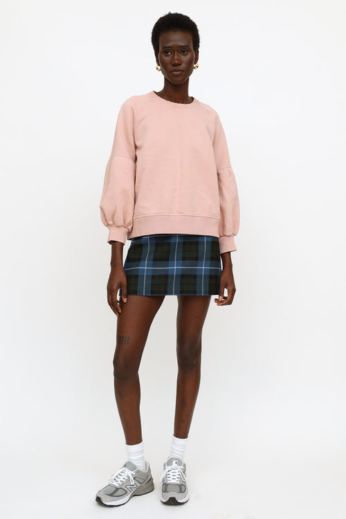 Burberry Pink Puff Sleeve Crewneck Sweater