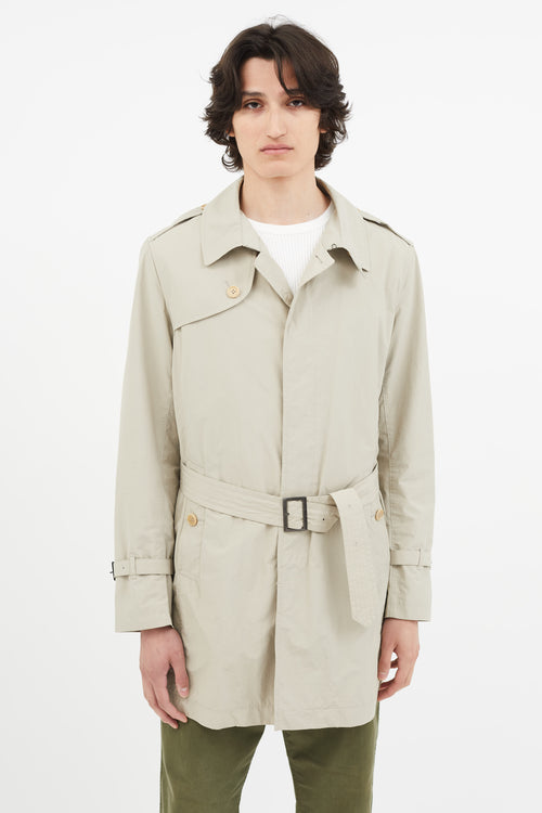 C.P. Company Beige Nylon Belted Trench Coat