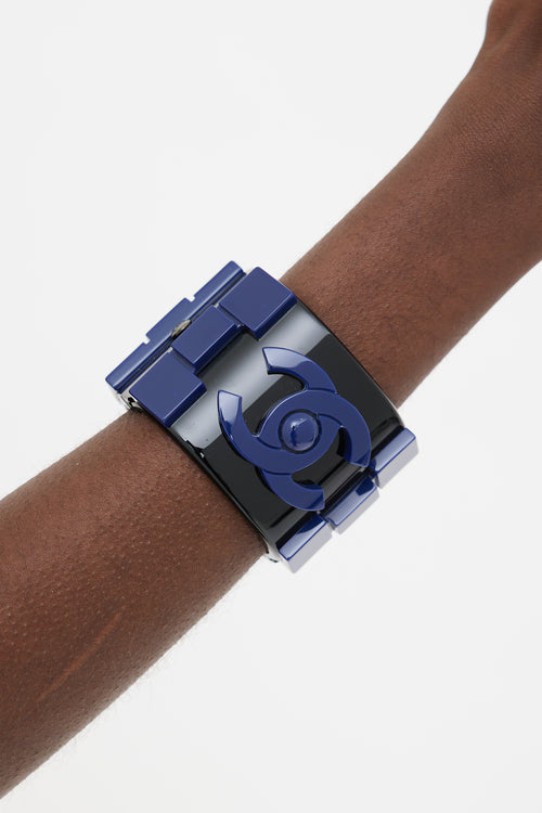 Chanel 2013 Black 
Navy Brick Lego  Bracelet